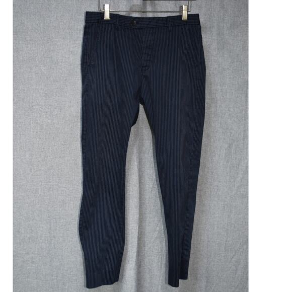 Scotch & Soda Navy Pinstripe Slim Fit Pants W30 L32 - Picture 1 of 4
